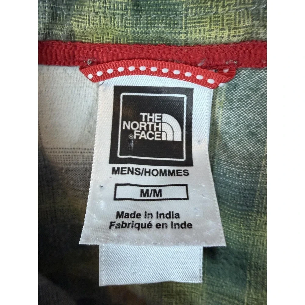 The North Face Shirt Mens Medium Green Plaid Long Sleeve Flannel Casual Outdoor
